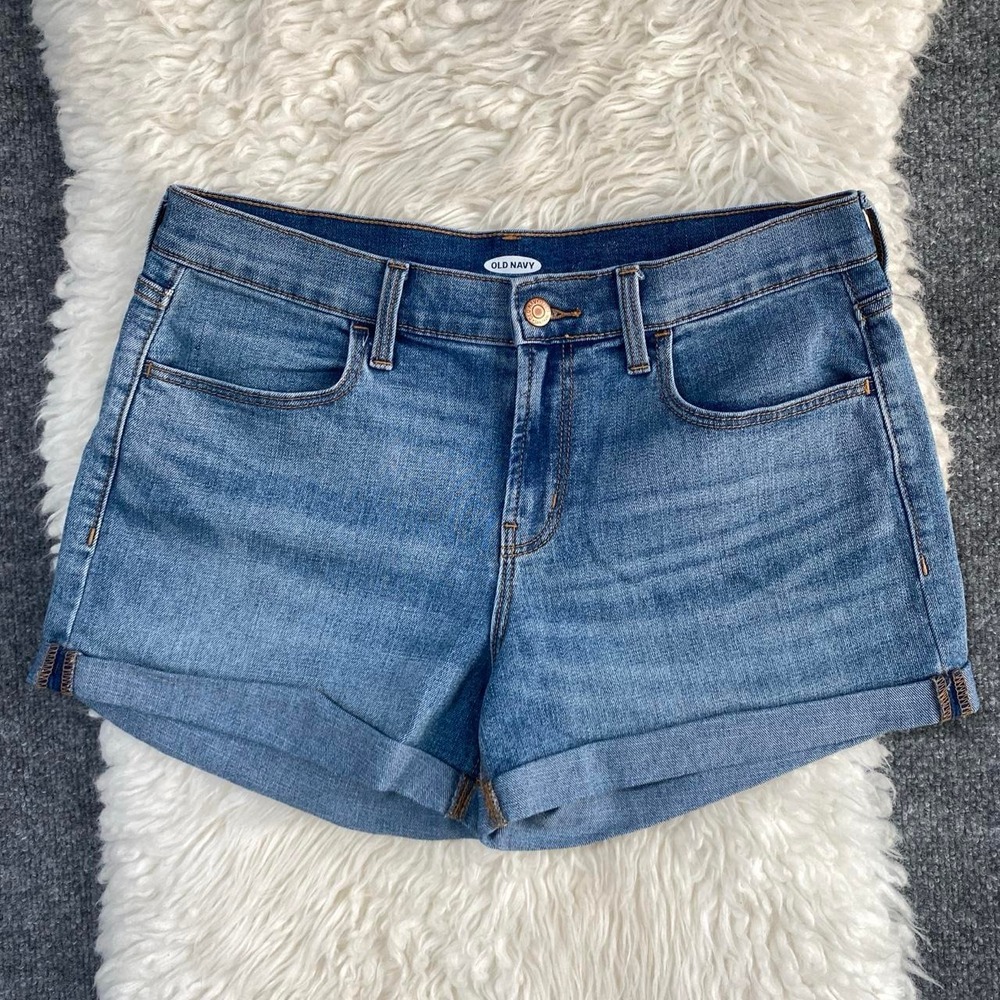 OLD NAVY BLUE DENIM SHORTS CASUAL BOHO CHIC SOFT GRUNGE ALT MINIMALIST